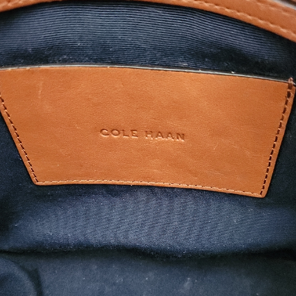 LOW START Cole Haan Saddle Crossbody Bag in Tan Brown with Tassel - Picture 10 of 15